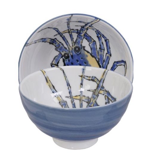 Tokyo Design Studio - Seafood - Rijstkom - Kreeft - Blauw - 11.2 x 7.2cm - 300ml