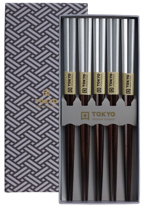 Tokyo Design Studio - Chopsticks Set - Platinum Eetstokjes - Set van 5 paar