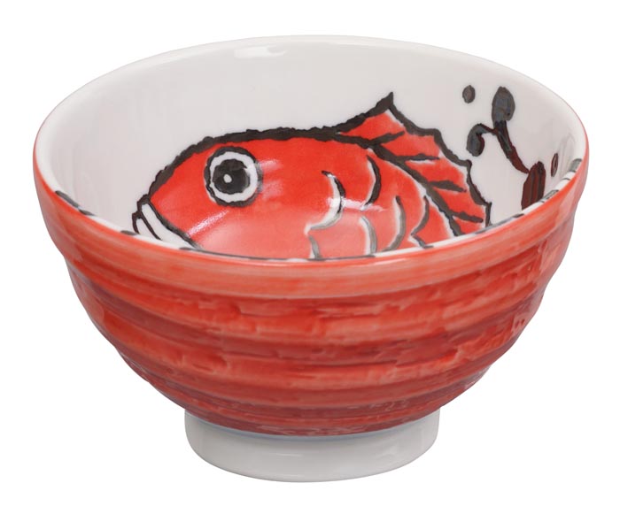 Tokyo Design Studio - Seafood - Rijstkom - Baars - Rood - 11.2 x 7.2cm - 300ml