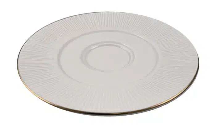 Witte schotel met gouden rand - Nippon White - 6 stuks