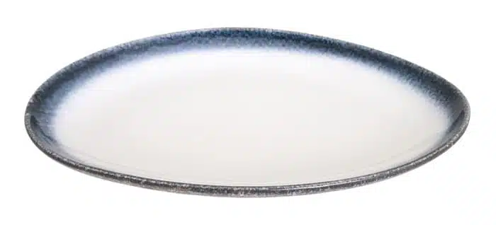 Grijs-wit porseleinen bord - Tajimi - 34 x 24 x 4 cm