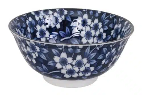 Keramische Kom Blauw/Wit - Mixed Bowls - 500ml - 14.8 x 7cm