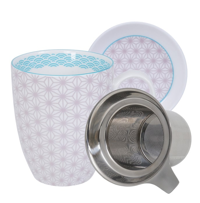 Paars/Witte Mokset - Star Wave - 8.5 x 10.2cm 380ml