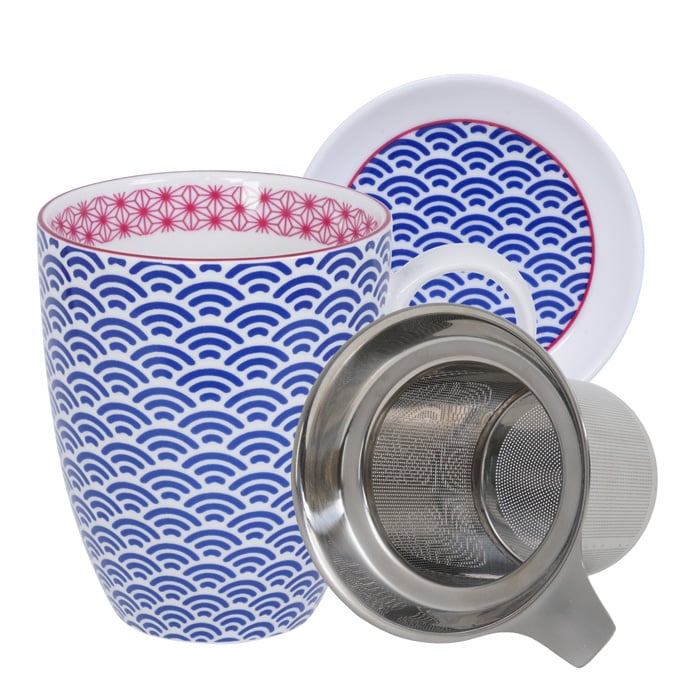 Blauw/Witte Mokset - Star Wave - 8.5 x 10.2cm 380ml