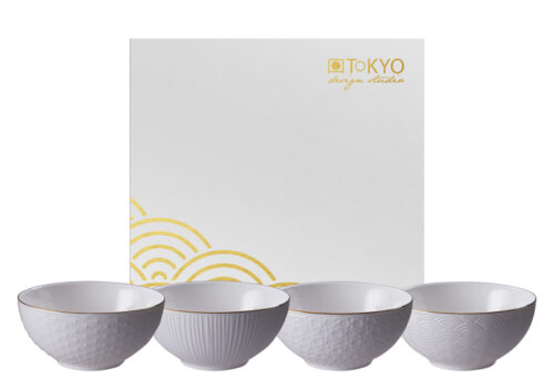 Tokyo Design Studio - Nippon White - kommen set - set van 4 stuks - 15 x 7cm 550ml