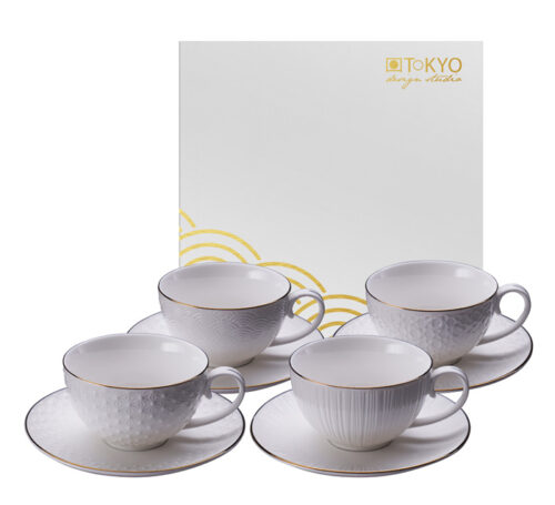 Tokyo Design Studio - Nippon White - kop-en-schotelset - Set van 8 stuks - 250ml