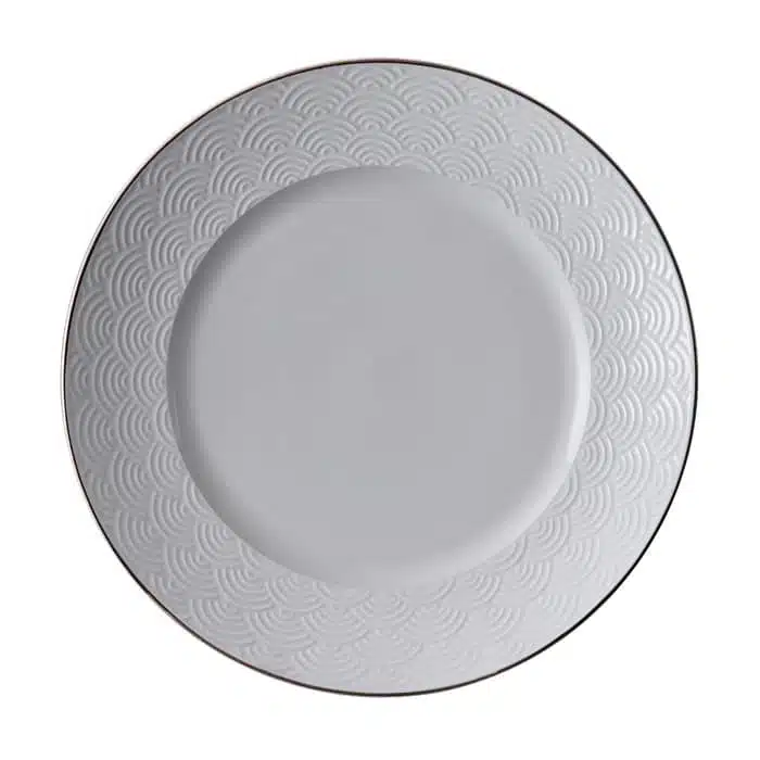 Porseleinen bord met golvenpatroon - Tokyo Design Studio Nippon White - 23cm