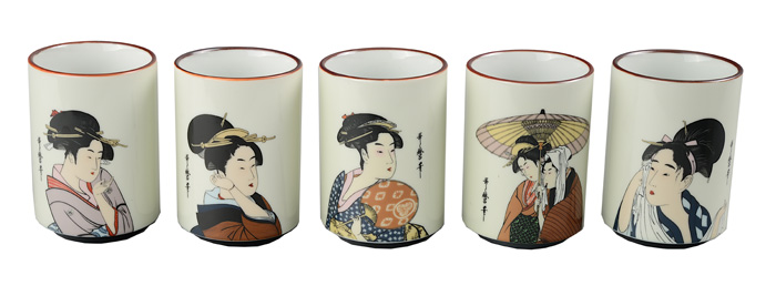 Wit - Utamaro Cup Set 5pcs 7.5 x 10cm 300ml