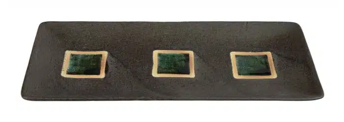 Zwart Rechthoekig Bord - The Oriental Shop - 28.5 x 12.5 cm