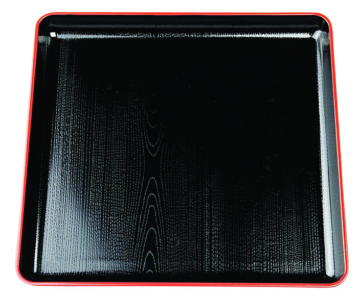 Zwart/Rood Vierkante Tray - Lacquerware - 36cm