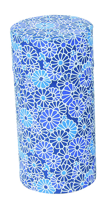 Blauwe Theeblik met figuur 7 5 x 15 5cm 150g