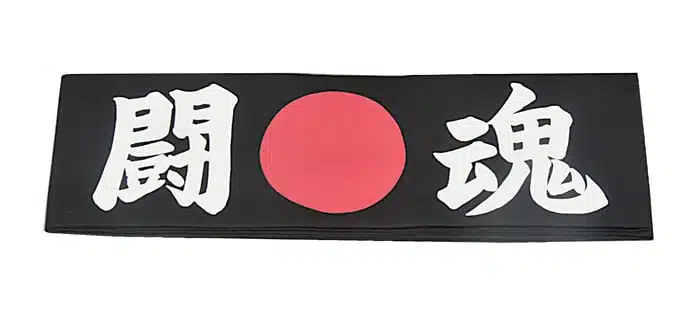 Japanse Hoofdband - Tokon HAB-5 - Zwart met Rode Cirkel en Witte Karakters