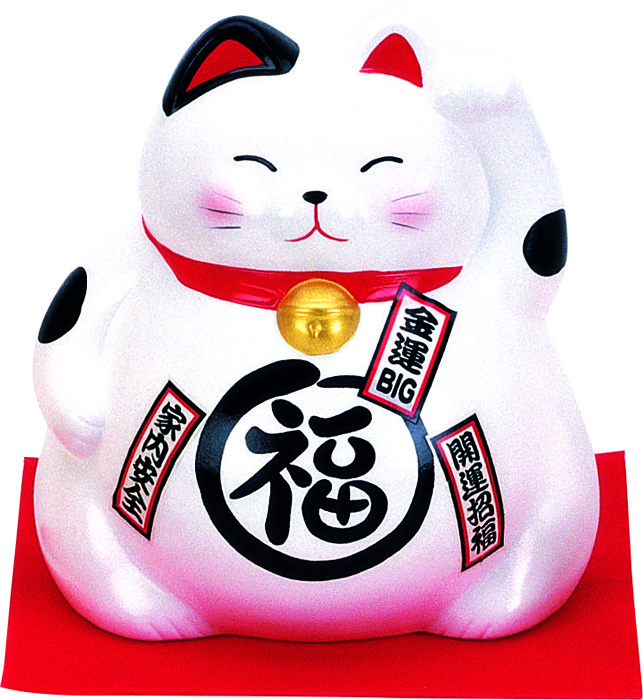 Witte lucky Cats Figuur - 21cm