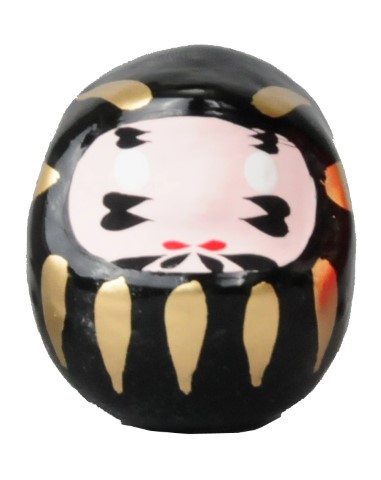 Zwarte Daruma pop - 5cm