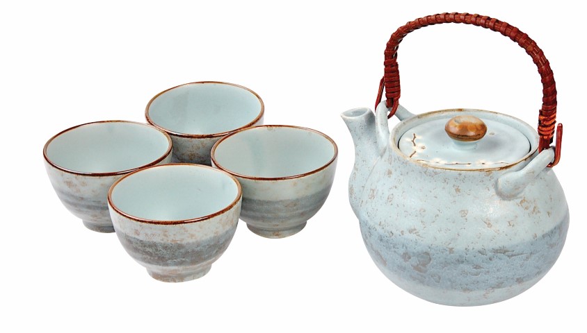 Tokyo Design Studio Soshun Theeset met Theepot en 4 kopjes Mintgroen 16 x 14 x 11cm 700ml
