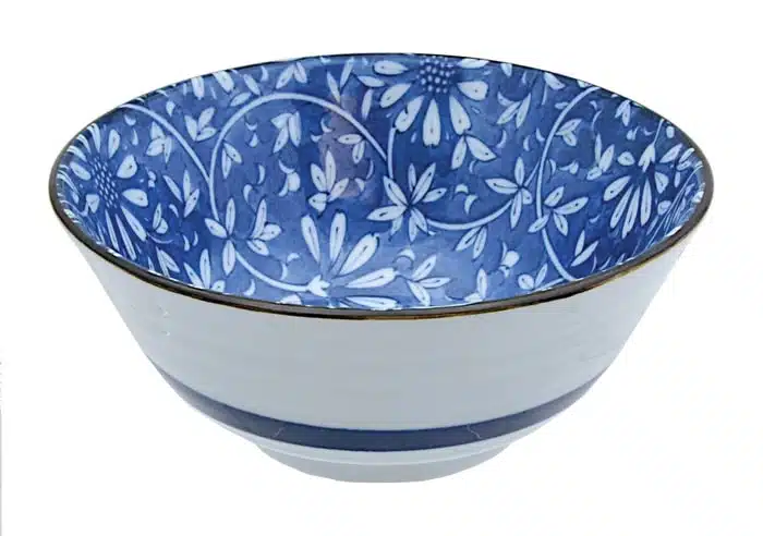 Keramische Kom - Mixed Bowls - Blauw en Wit Design - 500ml - 15 x 6.5cm