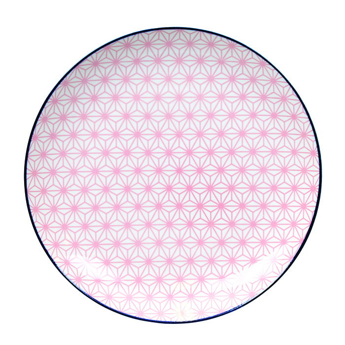 Tokyo Design Studio - Star Wave - Dinerbord - Roze/Donkerblauw - 25.7 x 3cm