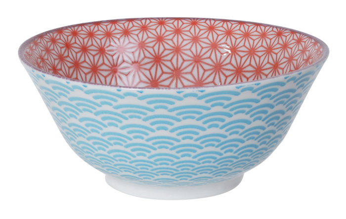 Tokyo Design Studio - Star Wave - Tayokom - Rood/Licht blauw - 15.2 x 6.7cm 500ml