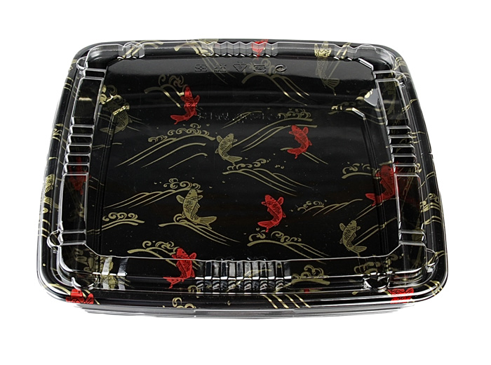 Zwart Plastic Wegwerp bakje 31 8 x 31 8 x 4 6cm verpakt per 10