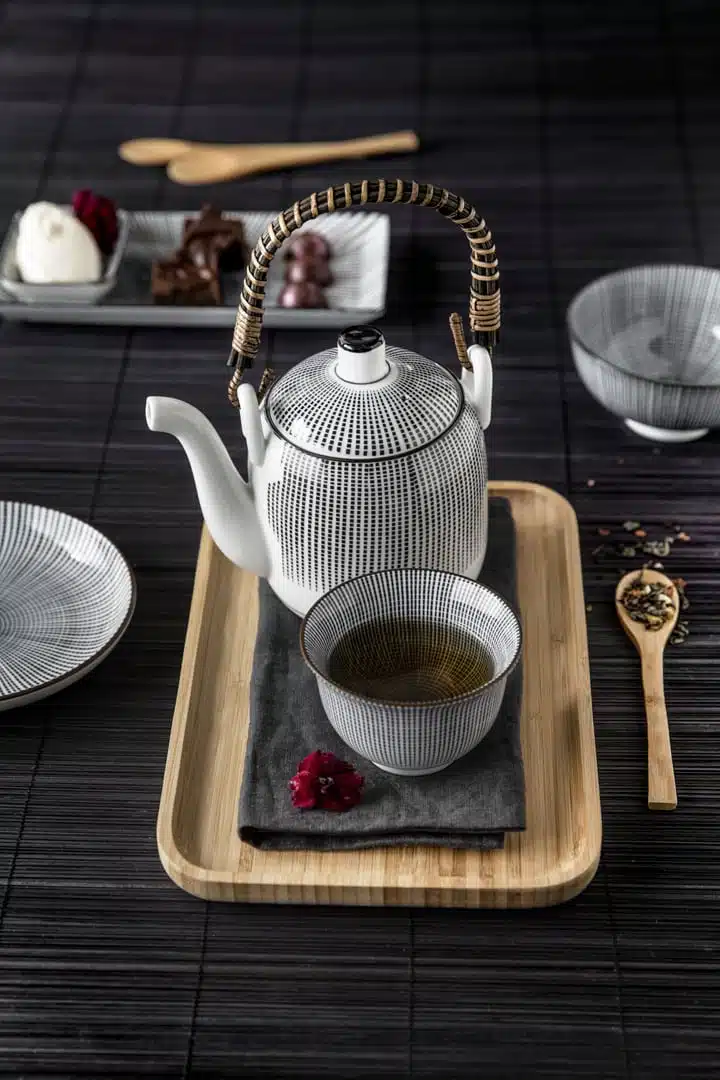 Japans sausschaaltje - Sendan Tokusa - blauw radiaal patroon - 9.3 x 7 x 2.3 cm - Afbeelding 2