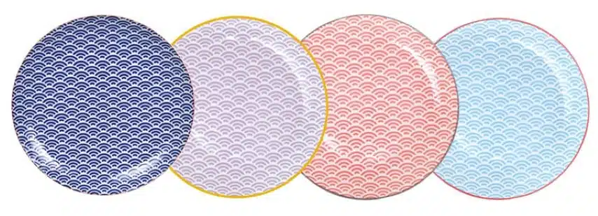 Tokyo Design Studio - Star Wave - Ontbijtborden set - 20.6 x 2.2cm - Set van 4 stuks