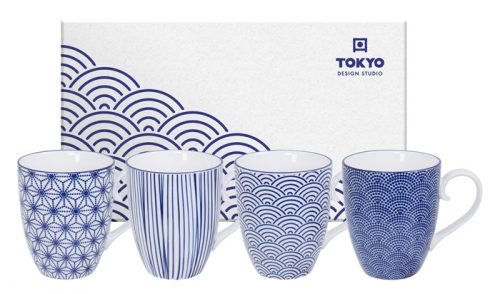 Tokyo Design Studio - Nippon Blue - Mokkenset - 8.5 x 10.2cm 380ml - 4pcs