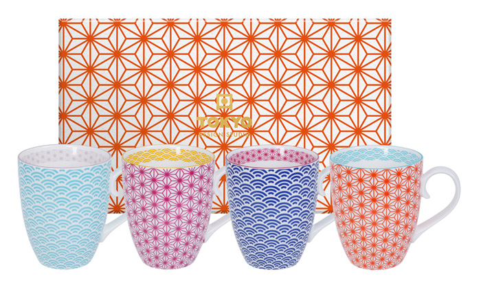 Tokyo Design Studio - Star Wave - Bekerset - Set van 4 stuks - 8,5x10,2cm 380ml