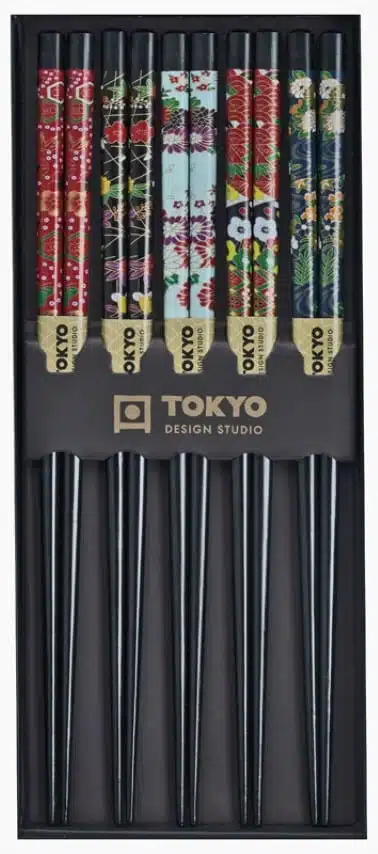 Tokyo Design Studio - Eetstokjes - Black Flower - 5 stuks