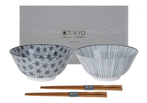 Tokyo Design Studio - Nippon Black - Tayo Giftbox met Eetstokjes Sterren en Lijnen - 15.2 x 6.7cm - 2pcs