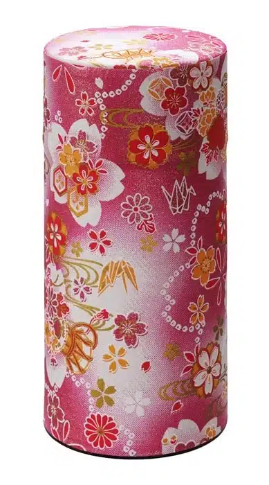 Tokyo Design Studio - Roestvrij stalen Theeblik - Roze Bloemen - 7.4x15.5cm 200gr