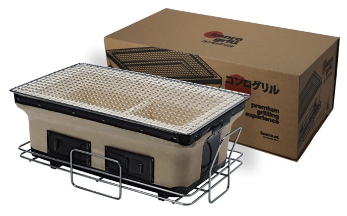 Konro Grill met Net en Basis - 41 x 24 x 17cm