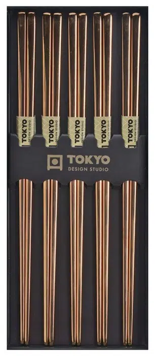 Tokyo Design Studio – Eetstokjes Giftbox – RVS – Rose Goud – 5 stuks