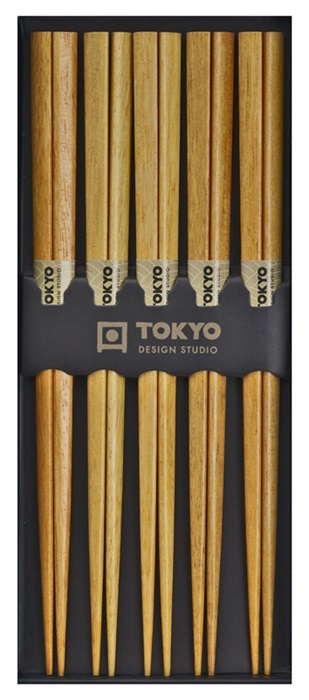 Tokyo Design Studio - Eetstokjes Giftbox - Licht Hout - 5 stuks