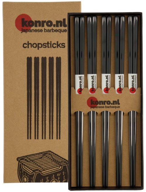 Konro Chopstick Set/5 Stainless Steel Black