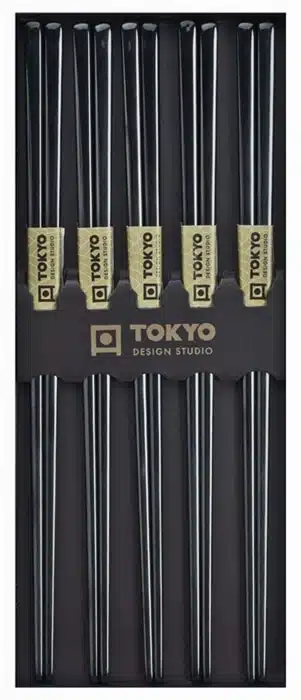 Tokyo Design Studio – Eetstokjes Giftbox – RVS -Zwart – 5 stuks