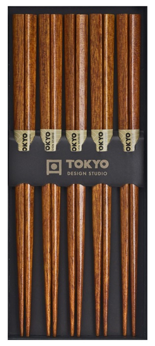 Tokyo Design Studio - Eetstokjes Giftbox - Donker Hout - 5 stuks