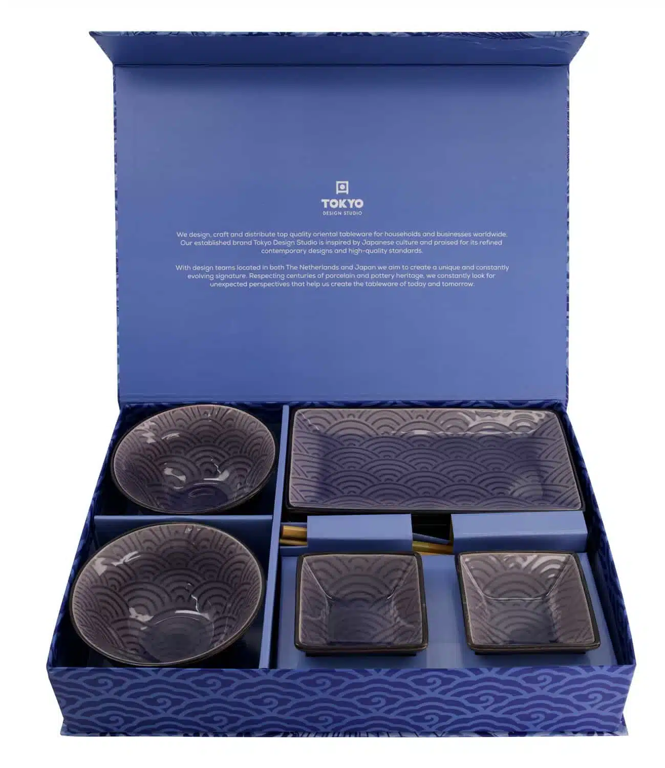 Japans Servies Set - Tokyo Design Studio - Glassy Blue - 8-delig
