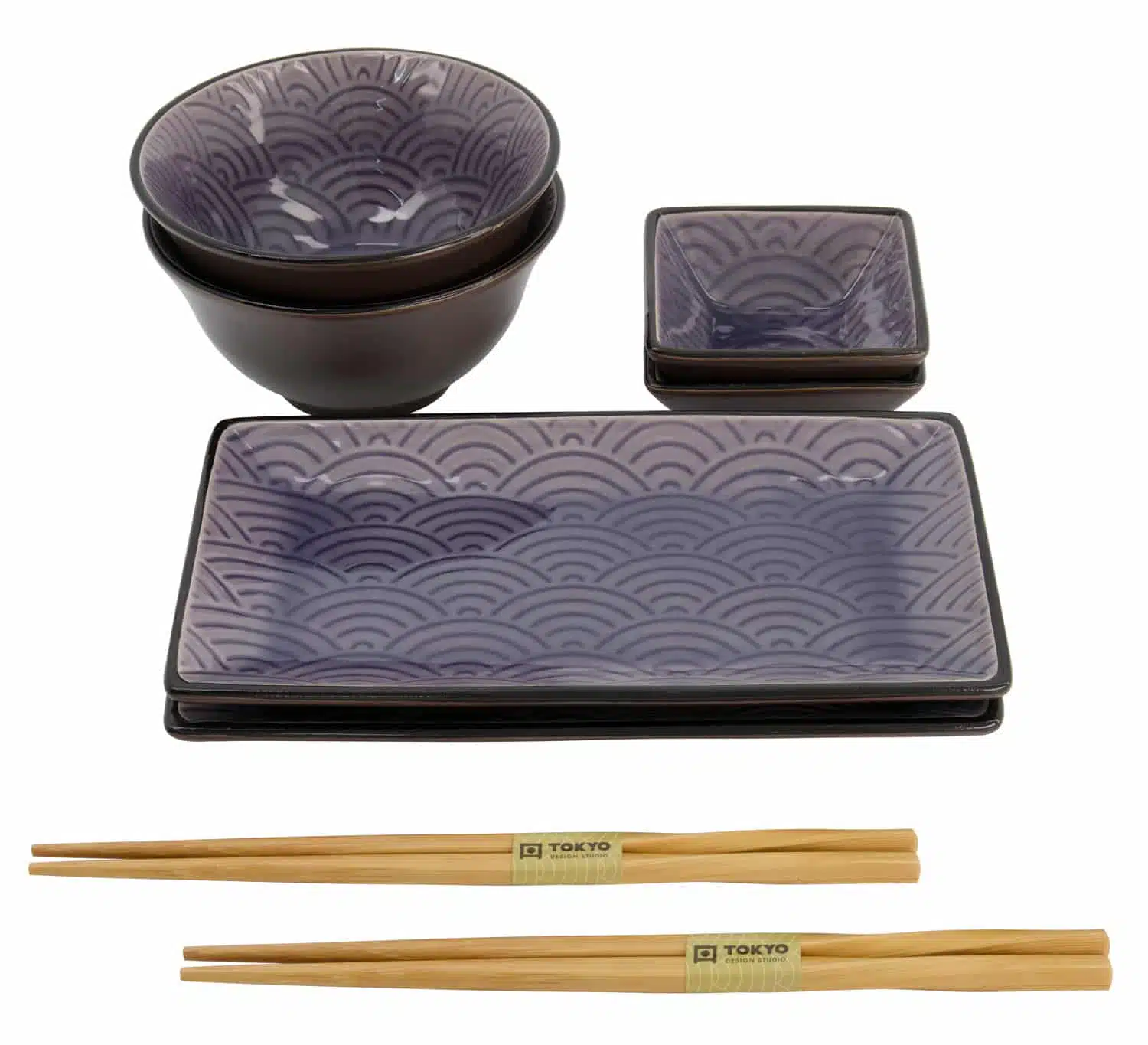 Japans Servies Set - Tokyo Design Studio - Glassy Blue - 8-delig - Afbeelding 2