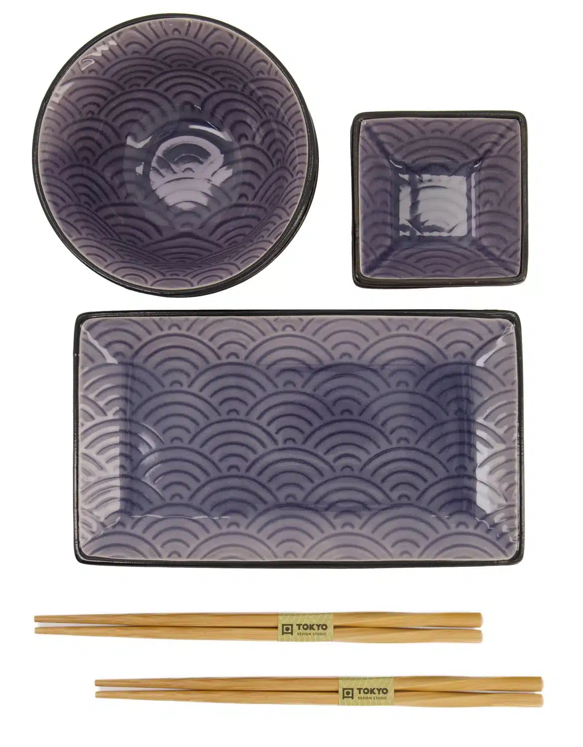 Japans Servies Set - Tokyo Design Studio - Glassy Blue - 8-delig - Afbeelding 3