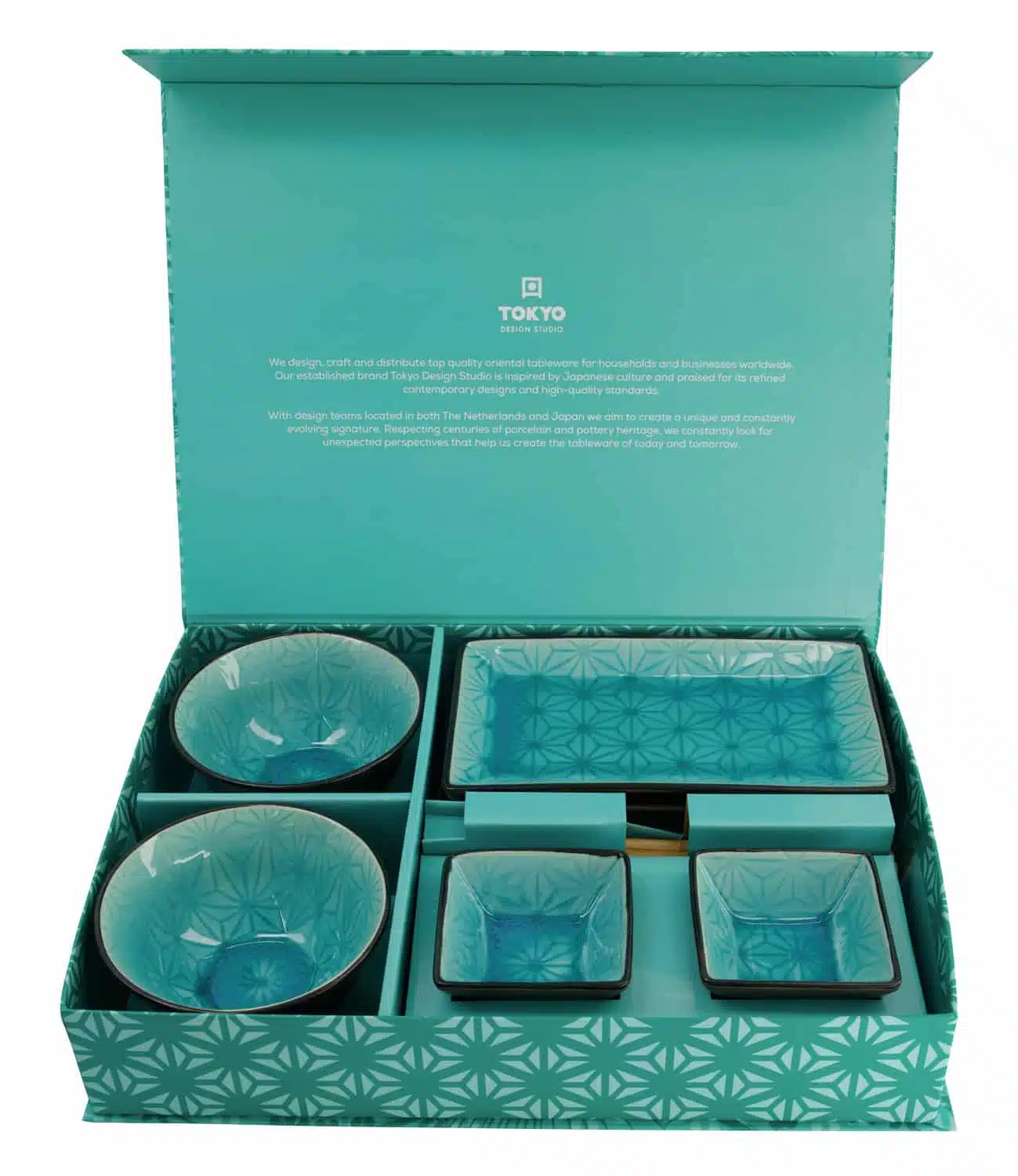 Japans Servies Set - Tokyo Design Studio - Glassy Turquoise 8-delig