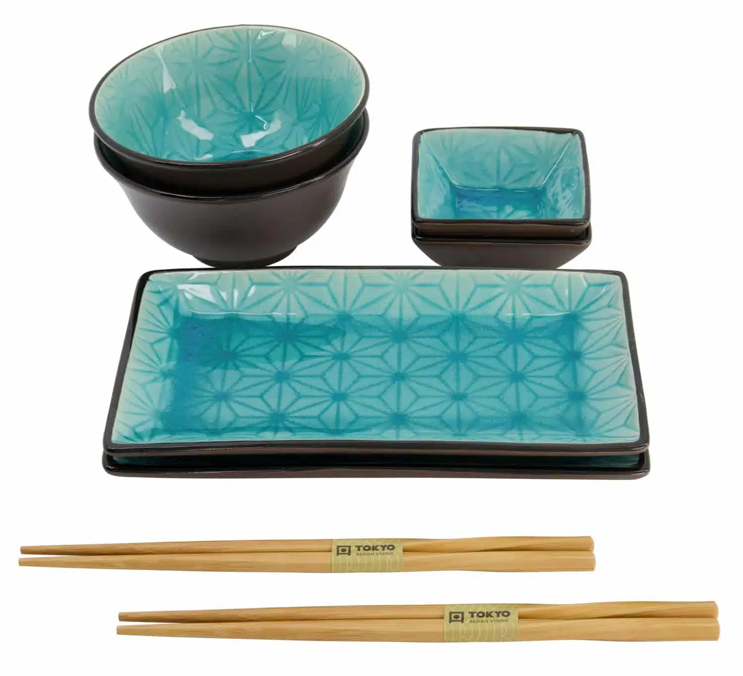 Japans Servies Set - Tokyo Design Studio - Glassy Turquoise 8-delig - Afbeelding 2