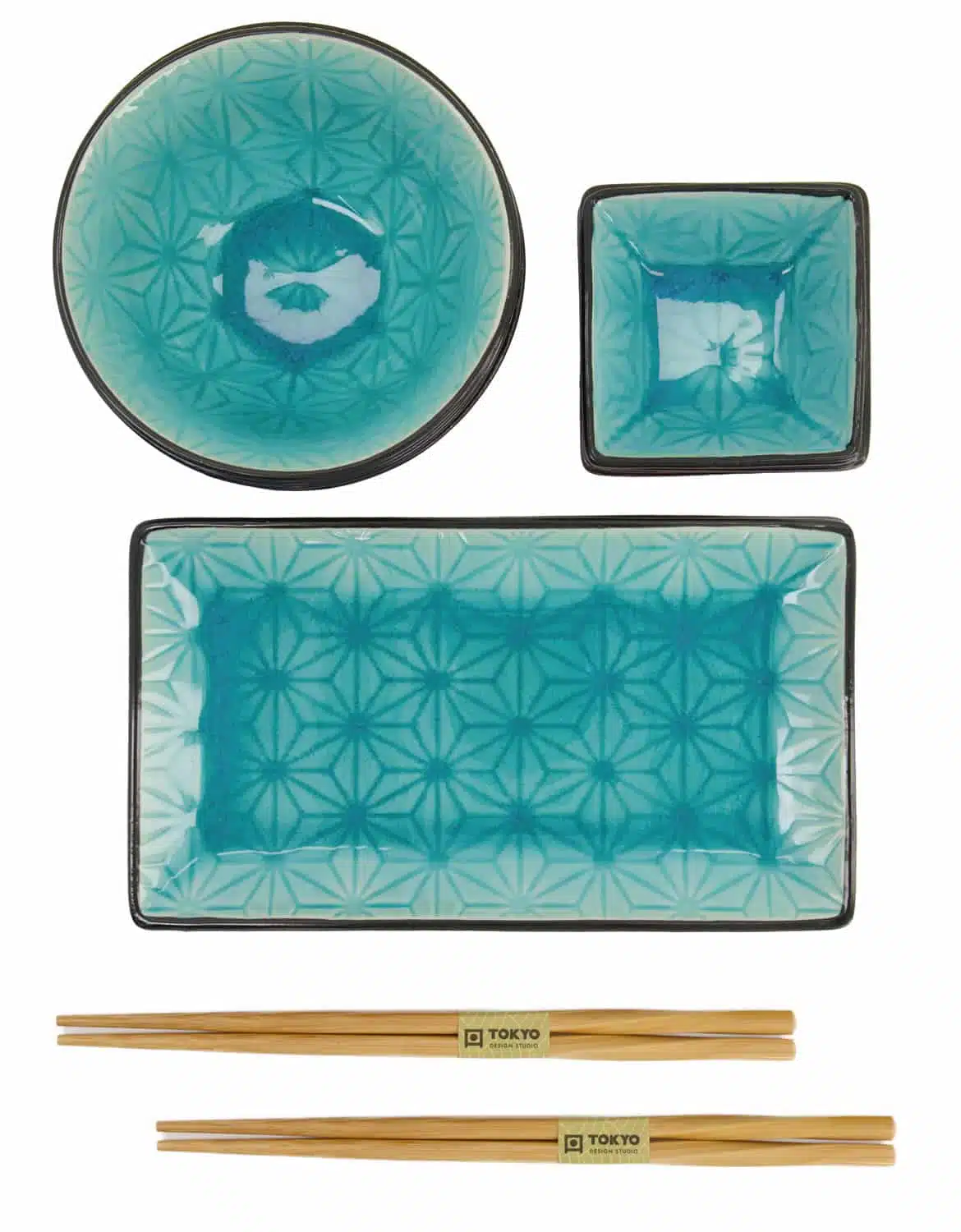 Japans Servies Set - Tokyo Design Studio - Glassy Turquoise 8-delig - Afbeelding 3