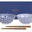 Tokyo Design Studio – Nippon Blue – tayokommen set met eetstokjes – set van 2 paar – 15.2 x 6.7cm