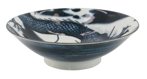 Japonism Dragon Menbachi Bowl 25.2x7.7cm 1600ml Black 1
