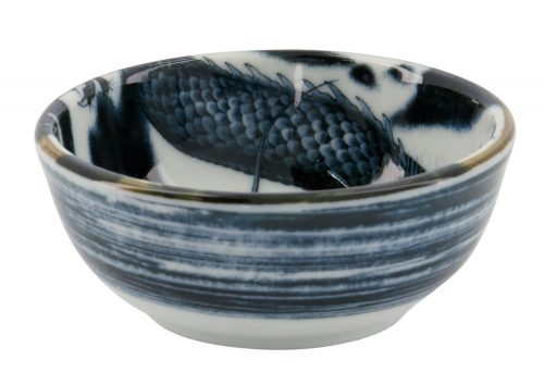 Japonism Dragon Dish 8.7x3.7cm 95ml Black