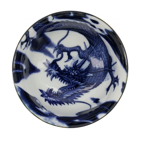 Tokyo Design Studio - Japonism Dragon - Rijstkom - Blauw - 12.7x6.8cm