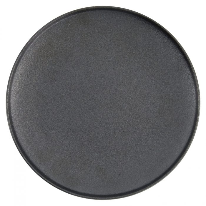 Yuzu Black Round Plate with Rim 20.6x2.4cm