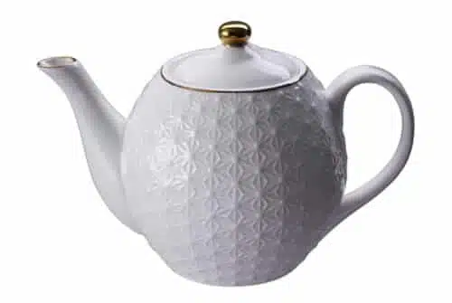 Nippon White Gold Rim Round Teapot Giftset