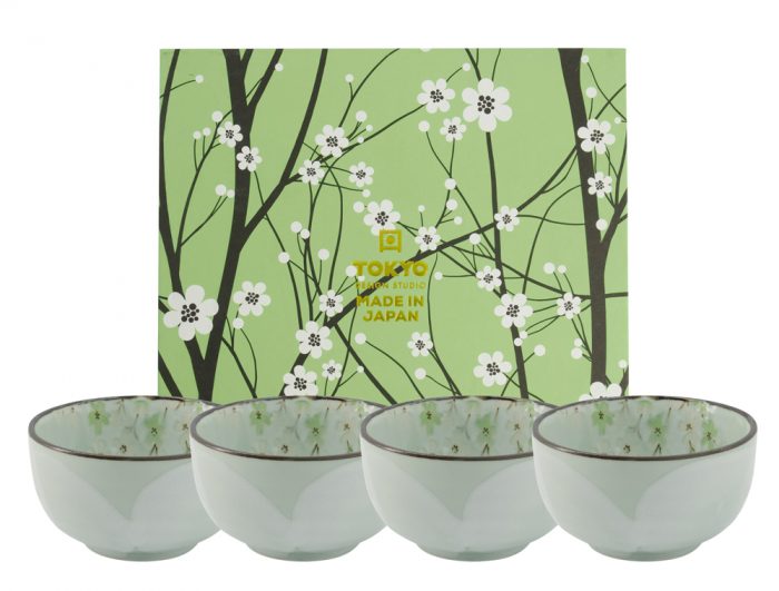 Green Cosmos Bowl GiftSet 4pcs 13x7cm 550ml