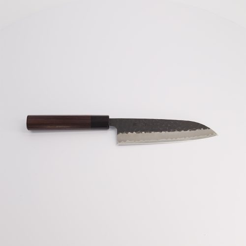 Ishizuchi Roestvrijstalen Mes - Aogami Super Kurohada - Santoku - Rozenhout Octagon Handvat - 16,5 cm